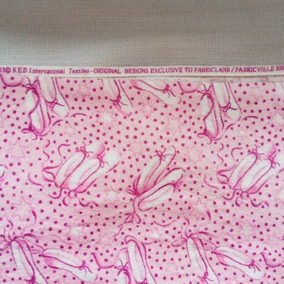 90's Ballet Slippers Baby Blanket 100% Cotton by RED International Textiles Ltd. - Picture 3 of 5